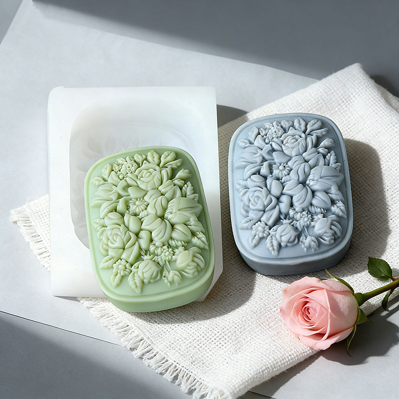 Square Floral Silicone Soap Mo - đánh giá và giá Soap Making Gifts